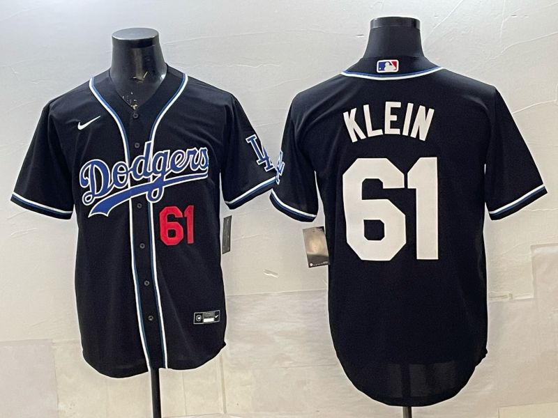 Men 2025 Nike Los Angeles Dodgers #61 Klein Black Game MLB Jersey 03->los angeles dodgers->MLB Jersey